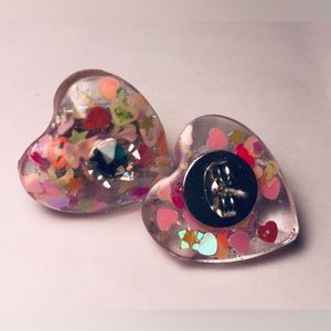 Glittery heart earrings